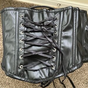 Lavish Black Corset with Lace-Up Detail